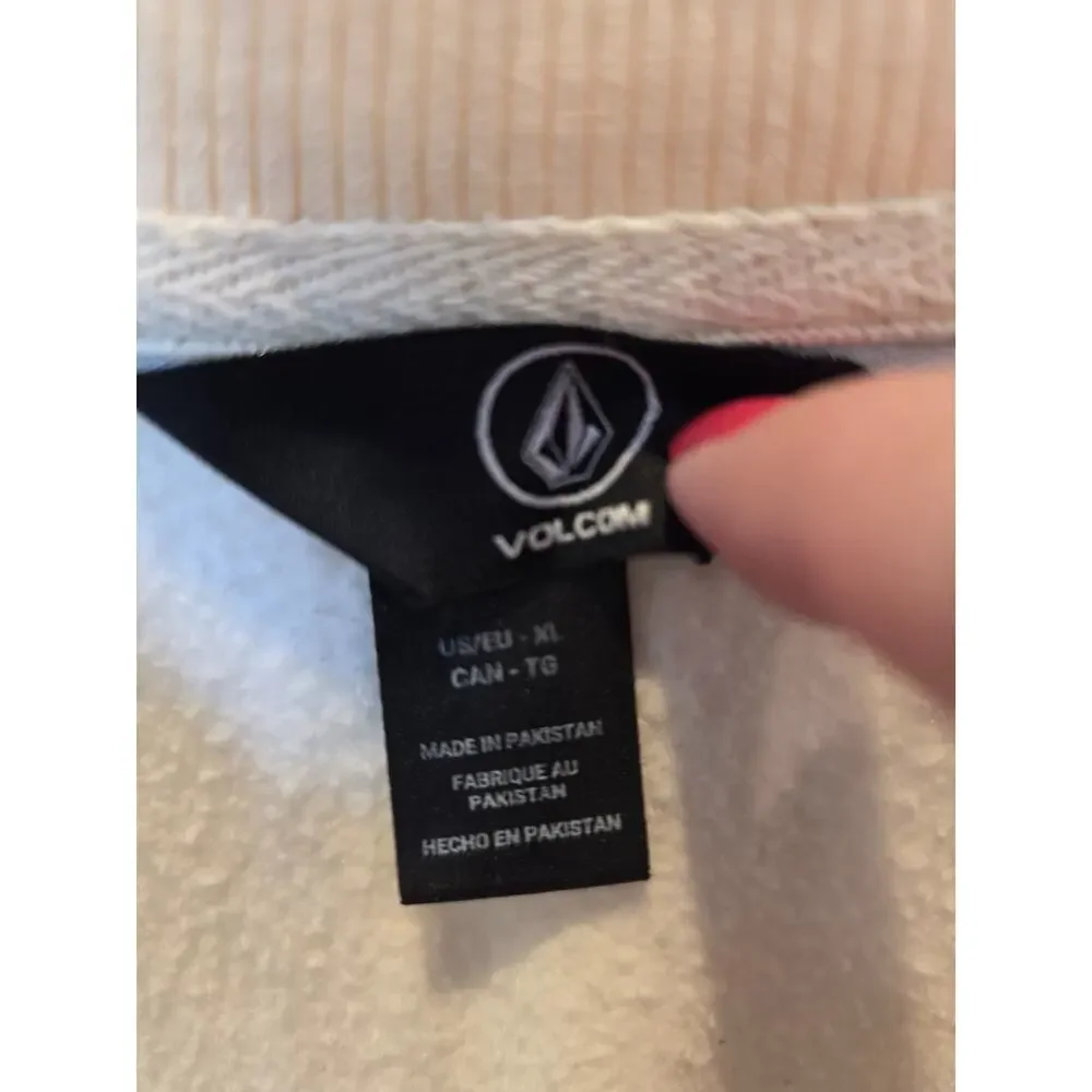 Volcom Crewneck Skate Sweatshirt Men's XL Cream Earth Graphic Tripping Surf